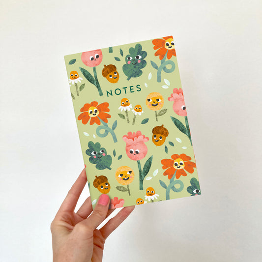 A5 Flower Faces Notebook image 0