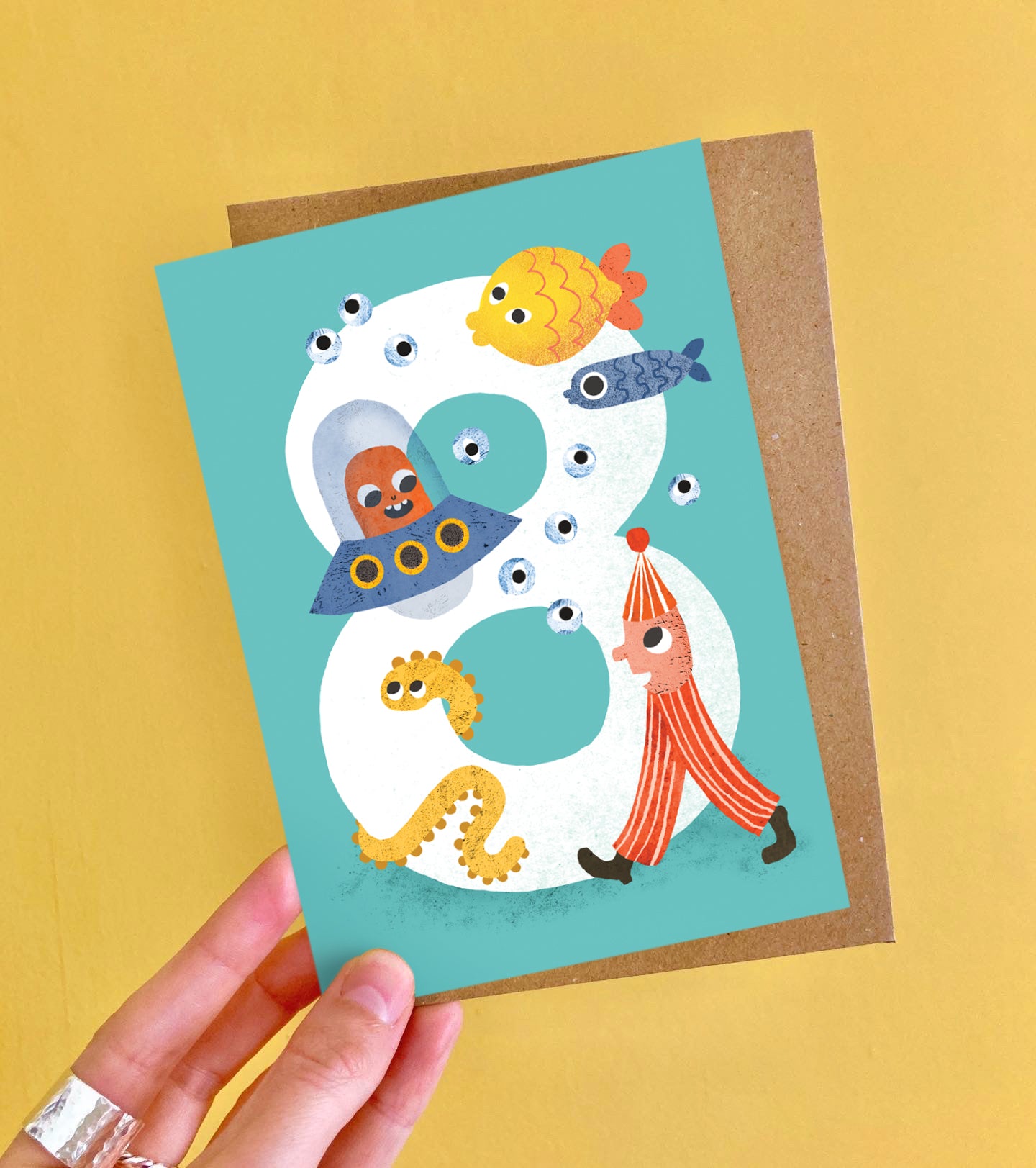 Crazy Critters Age Eight Greeting Card image 2