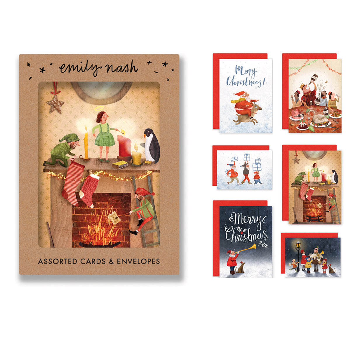 Christmas Scenes Multipack of 6 Greetings Cards image 0