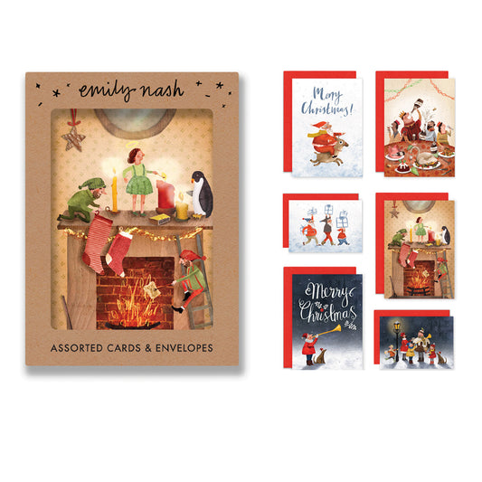 Christmas Scenes Multipack of 6 Greetings Cards image 0