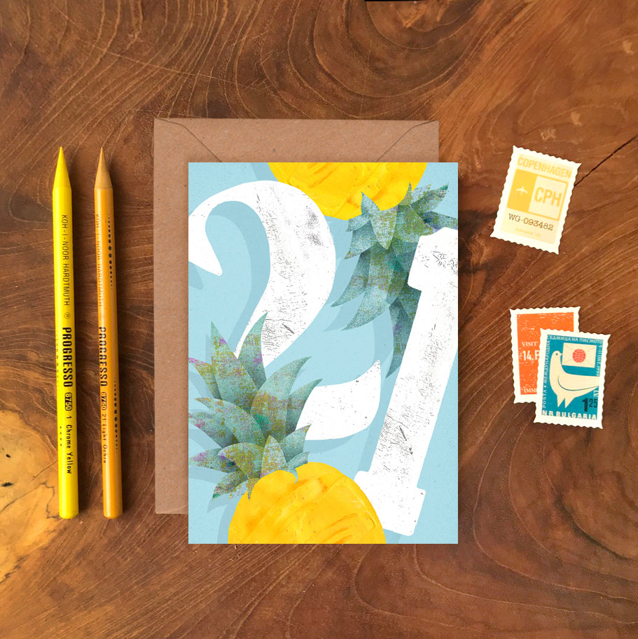 Pineapple Twenty One Greetings Card image 1