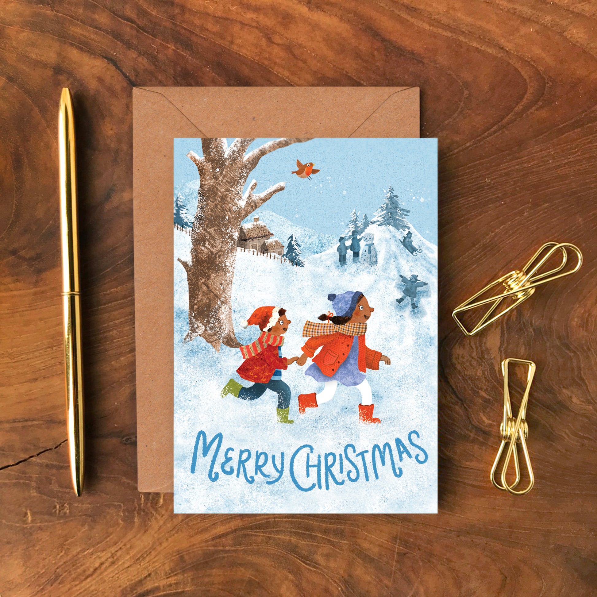 'A Family Christmas' Multipack of 6 Greetings Cards image 7