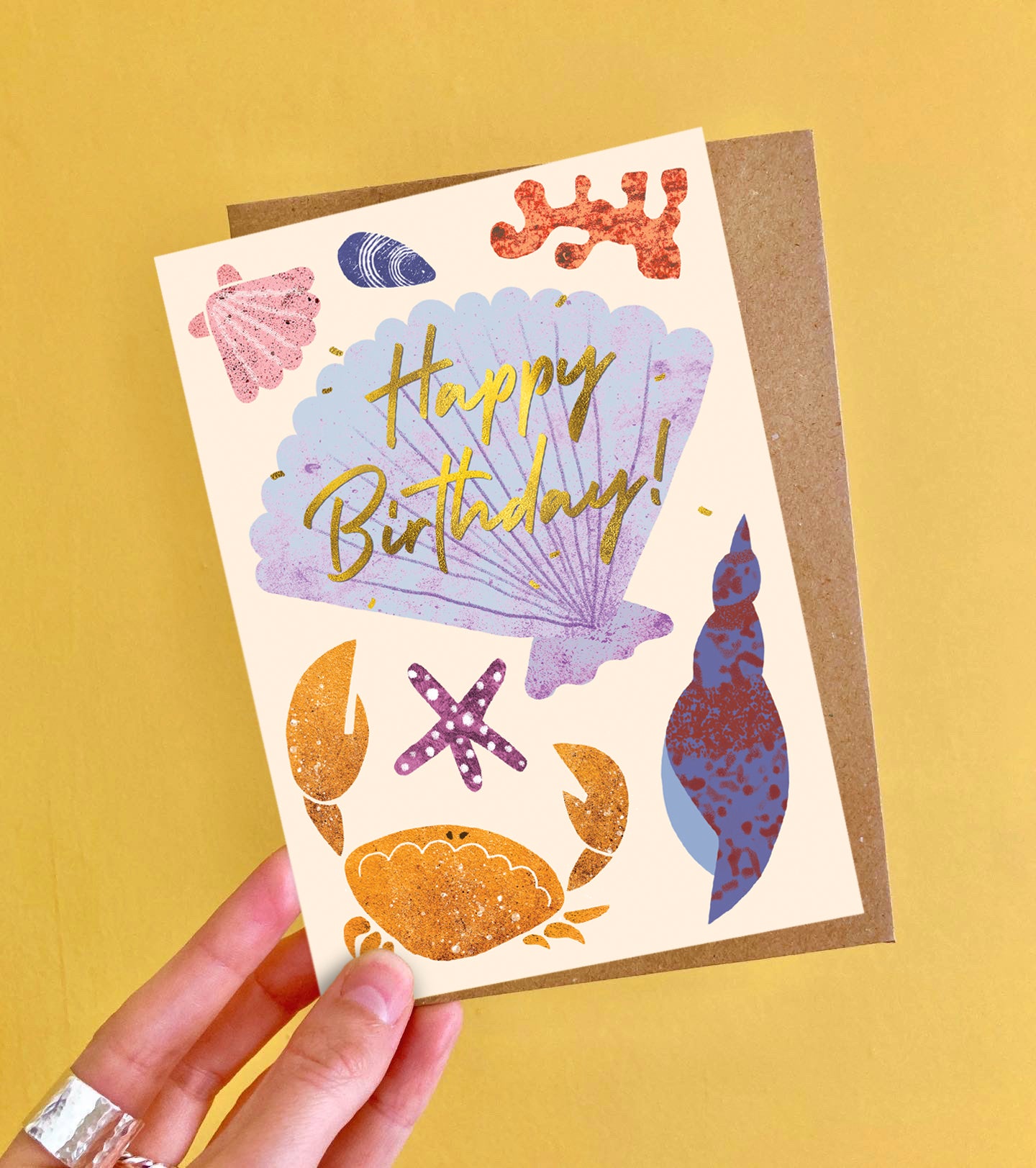Birthday Shells Foiled Greeting Card image 1