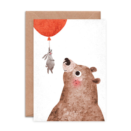 Bear & Bunny Floating Greeting Card image 0