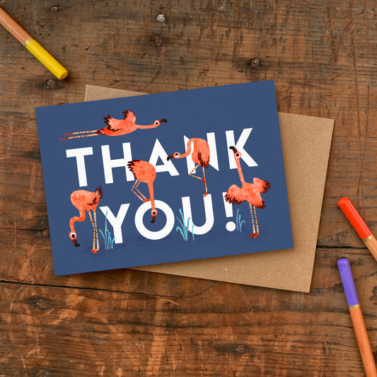 Thank You Flamingoes Greeting Card image 1