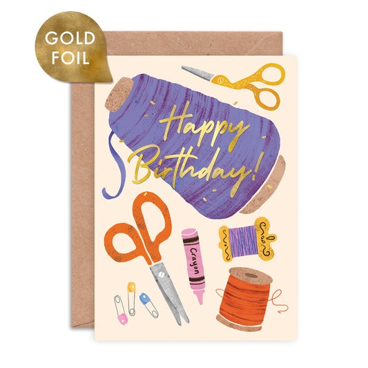 Birthday Haberdashery Foiled Greeting Card image 0