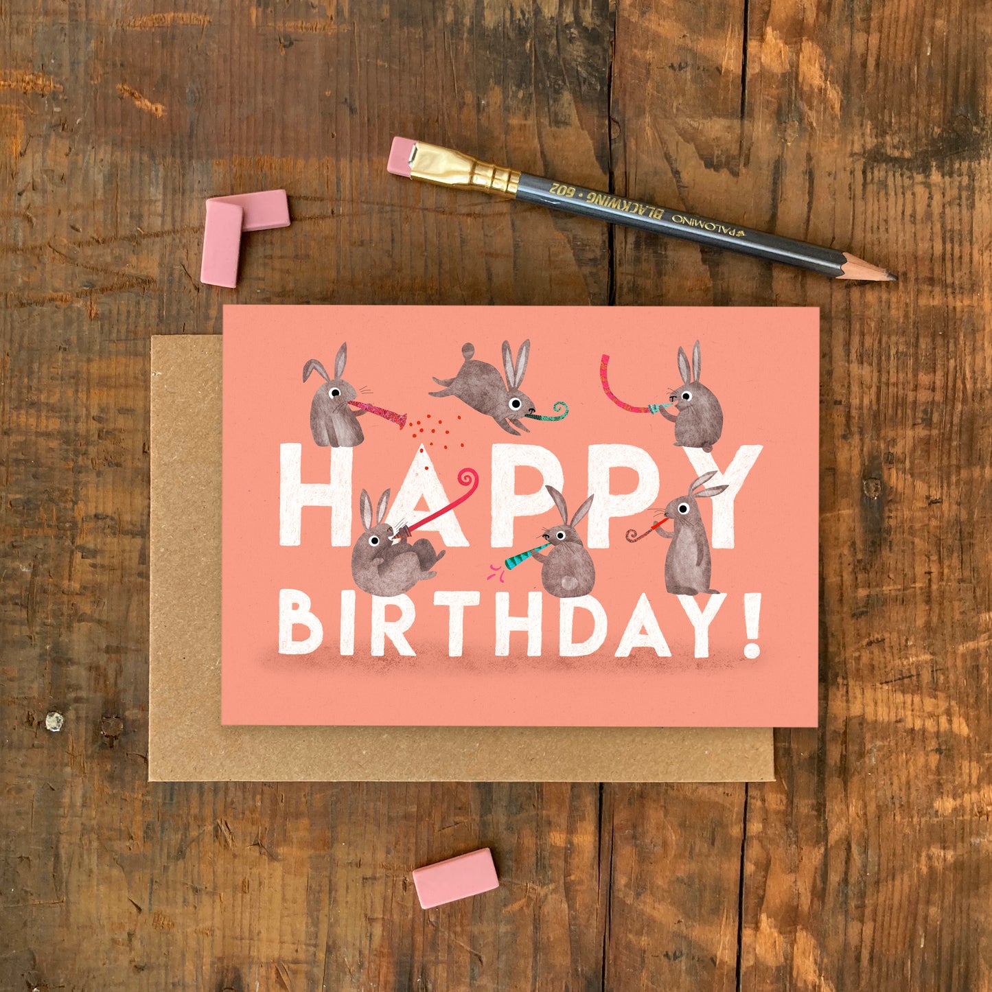 Birthday Rabbits Greetings Card image 2