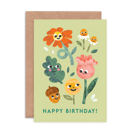 Flower Faces Birthday Card image 0