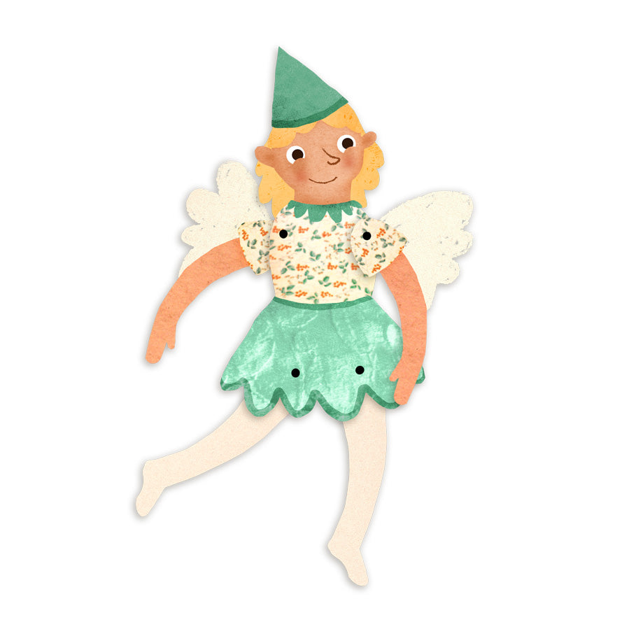 Christmas Fairy Split Pin Puppet A5 Greeting Card image 1