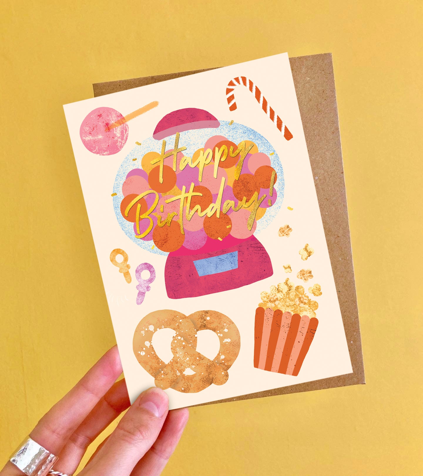 Birthday Sweets Foiled Greeting Card image 2