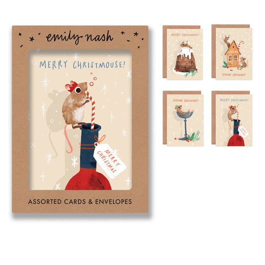 Christmas Mice Greeting Cards- Multipack of 8 image 0