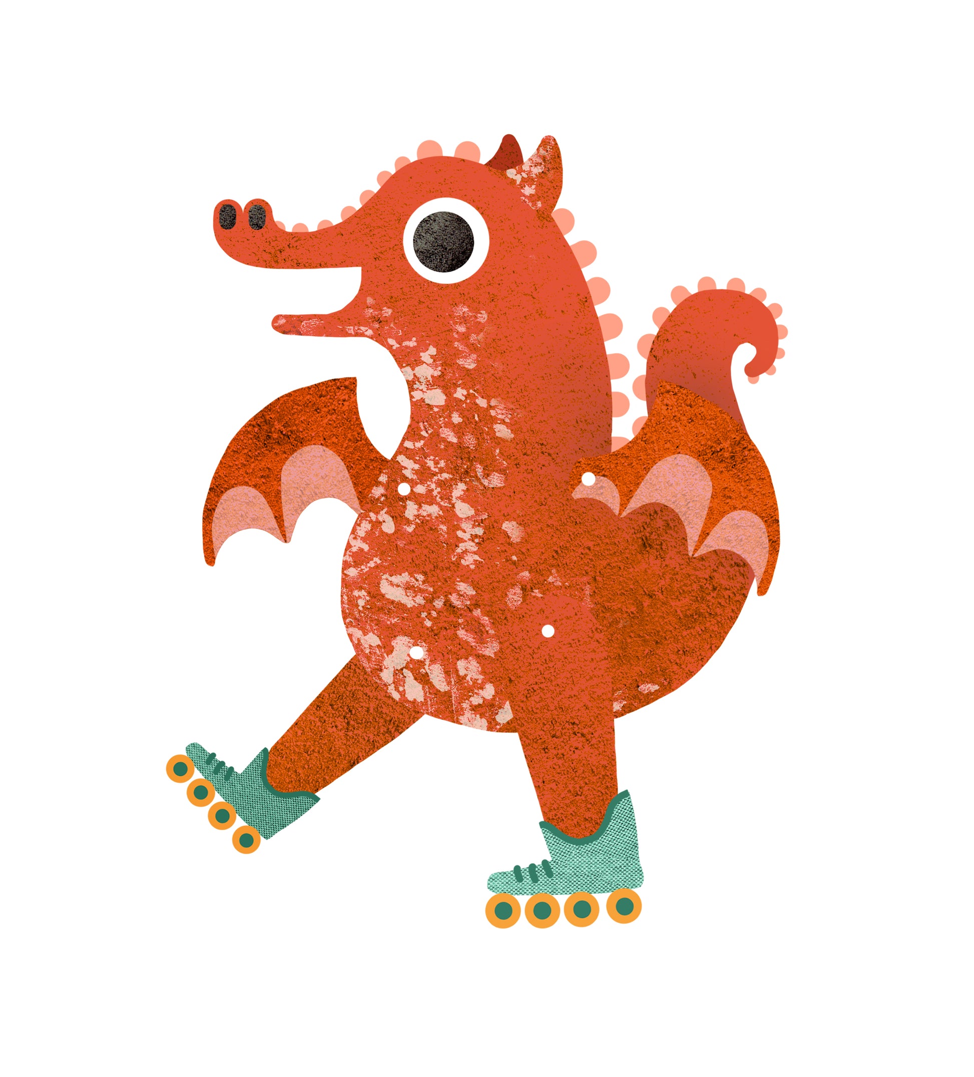 Dragon Split Pin Puppet A5 Greeting Card image 1