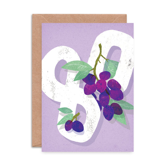Grapes Age Eighty Birthday Card image 0