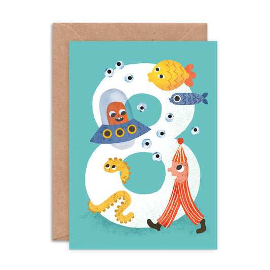 Crazy Critters Age Eight Greeting Card image 0