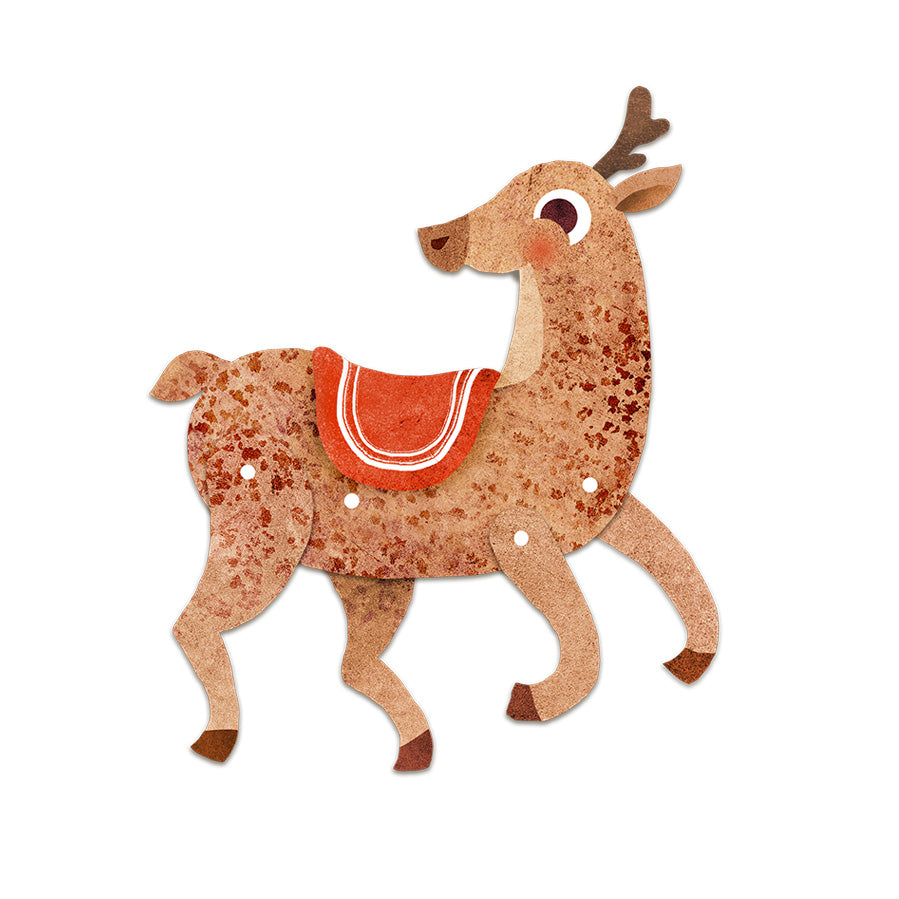 Reindeer Split Pin Puppet A5 Greeting Card image 1