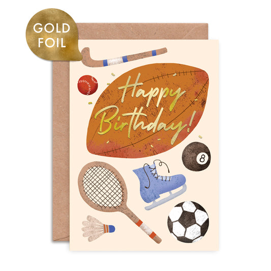 Birthday Sports Foiled Greeting Card image 0