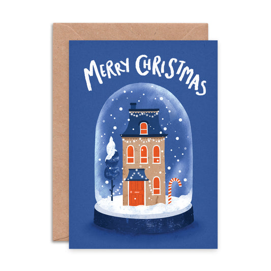 Festive House Snow Globe Christmas Card image 0