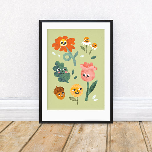 Flower Faces Art Print image 0
