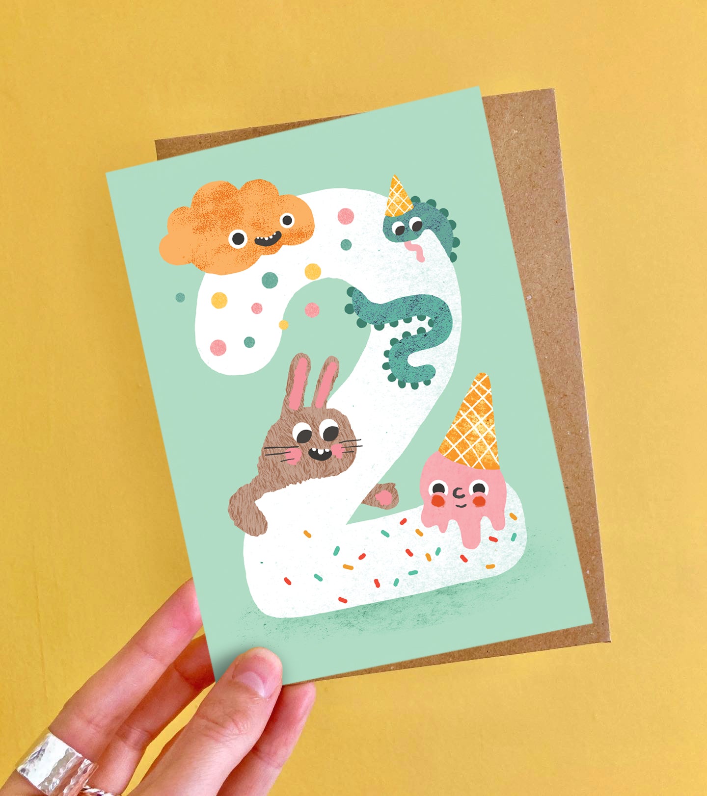 Crazy Critters Age Two Greeting Card image 1