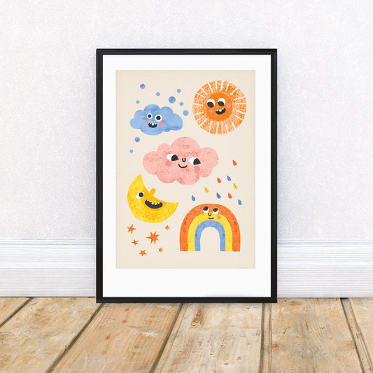 Weather Faces Art Print image 0