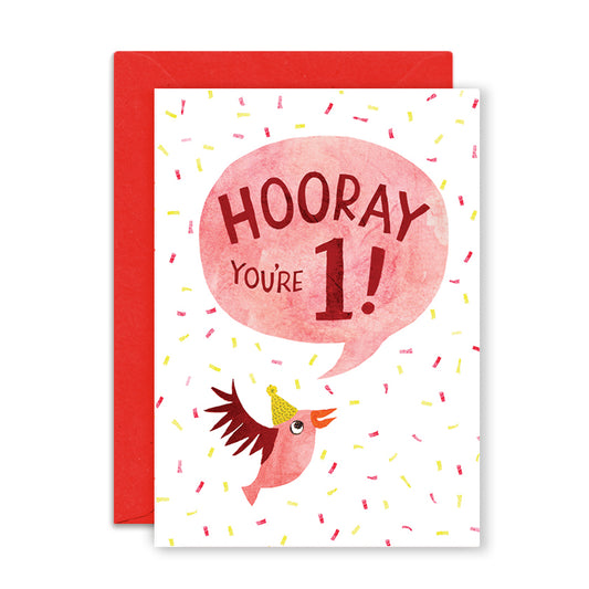 One Year Bird Greetings Card image 0