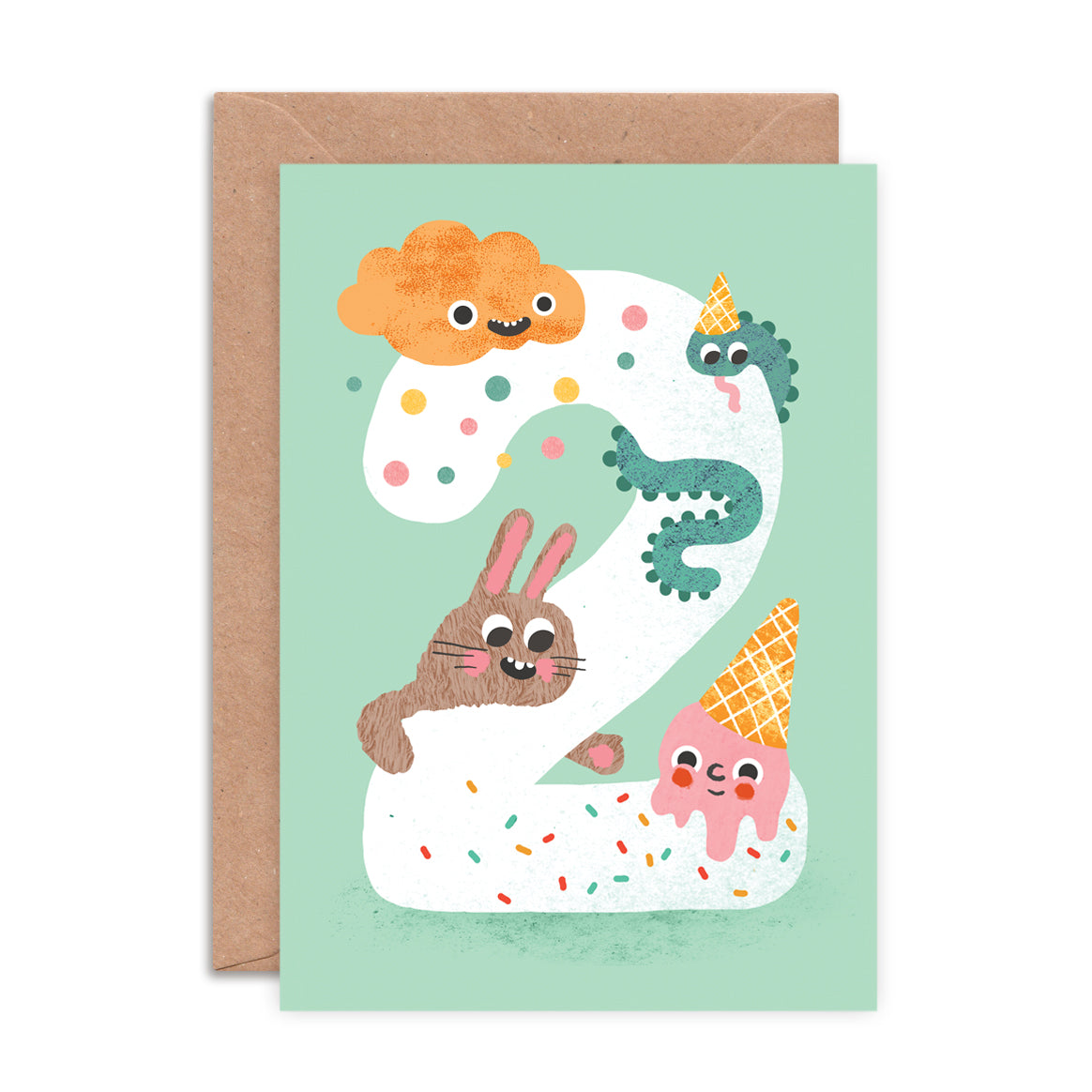 Crazy Critters Age Two Greeting Card image 0