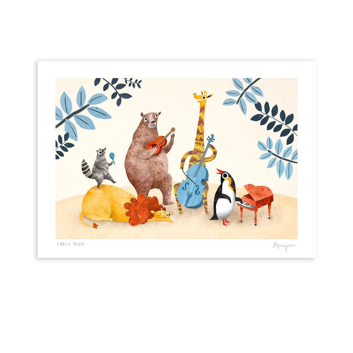 'Animal Musicians' A4 Art Print image 3