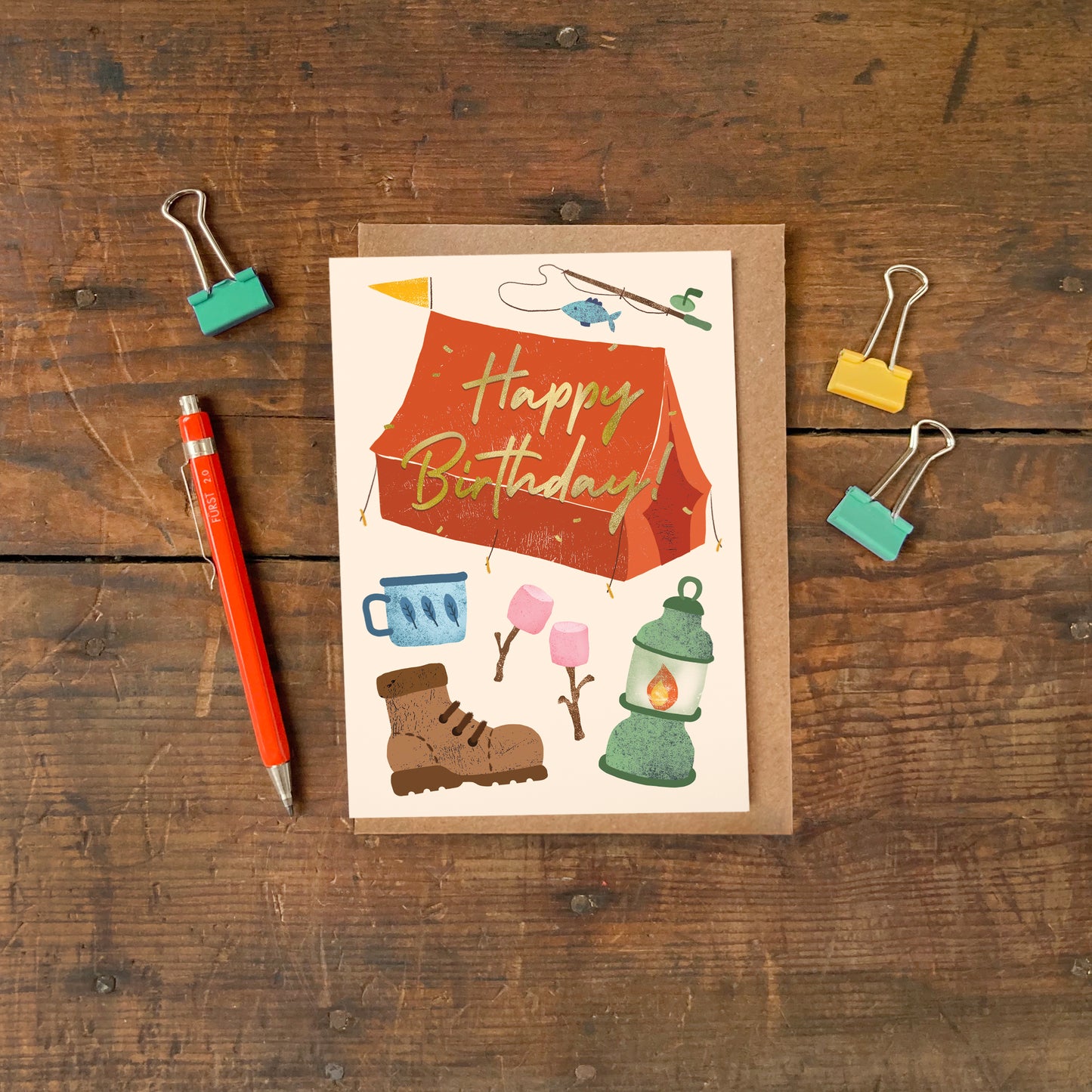 Birthday Camping Foiled Greeting Card image 2