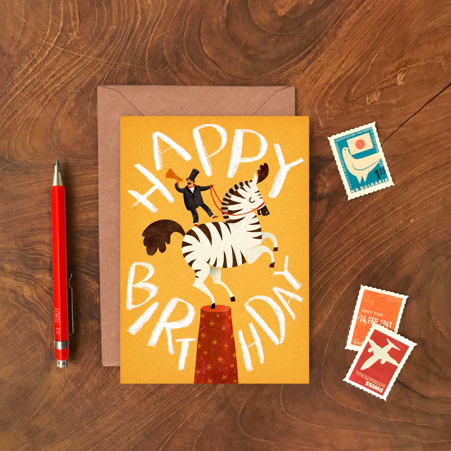 Happy Birthday Zebra Greeting Card image 1