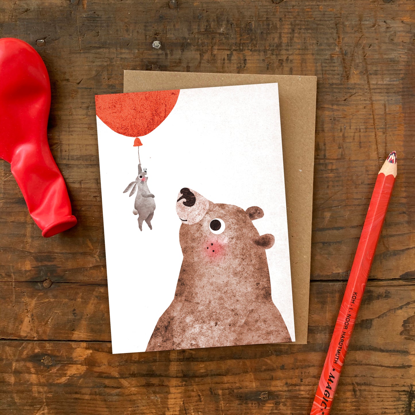 Bear & Bunny Floating Greeting Card image 2