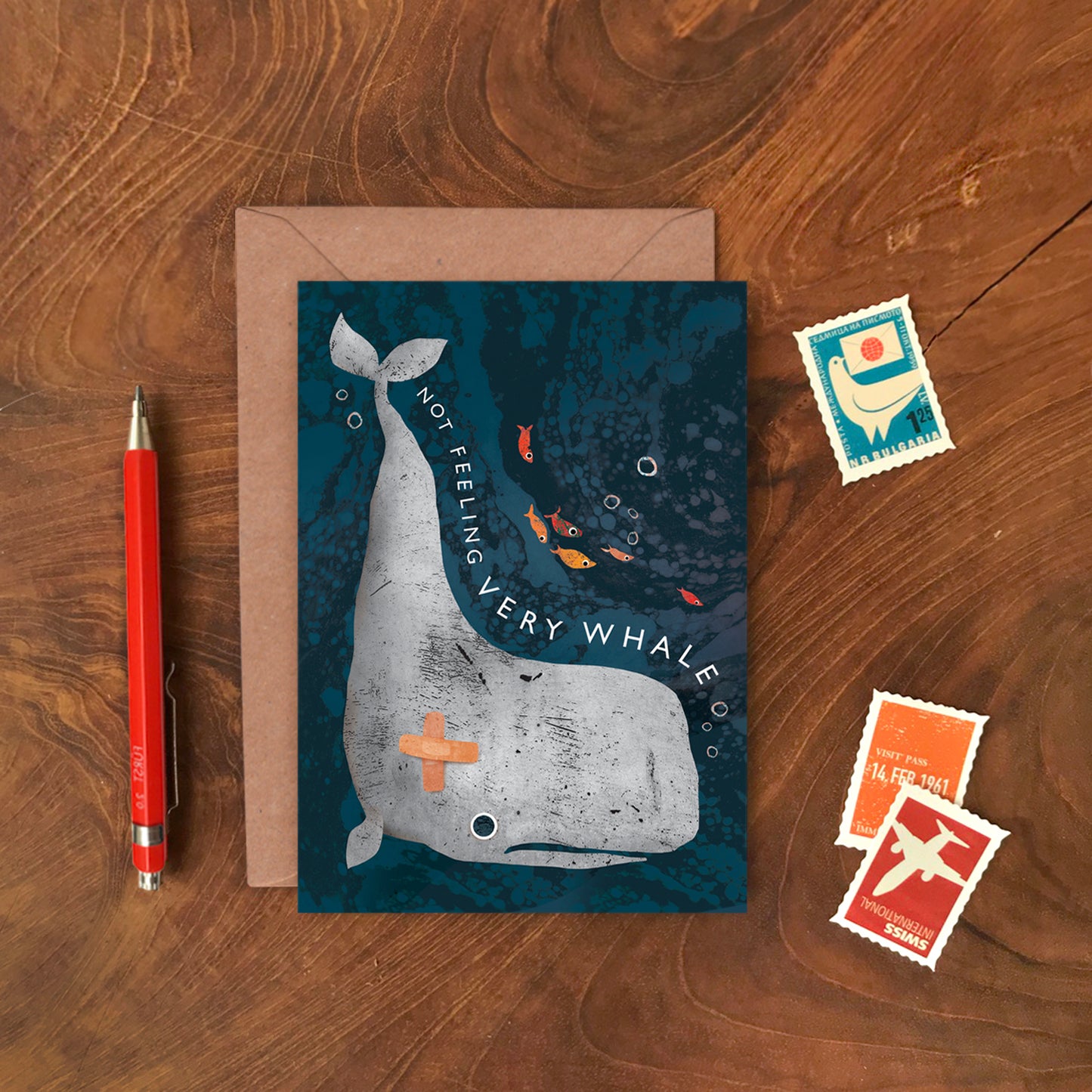 Not Feeling Very Whale Greeting Card image 1