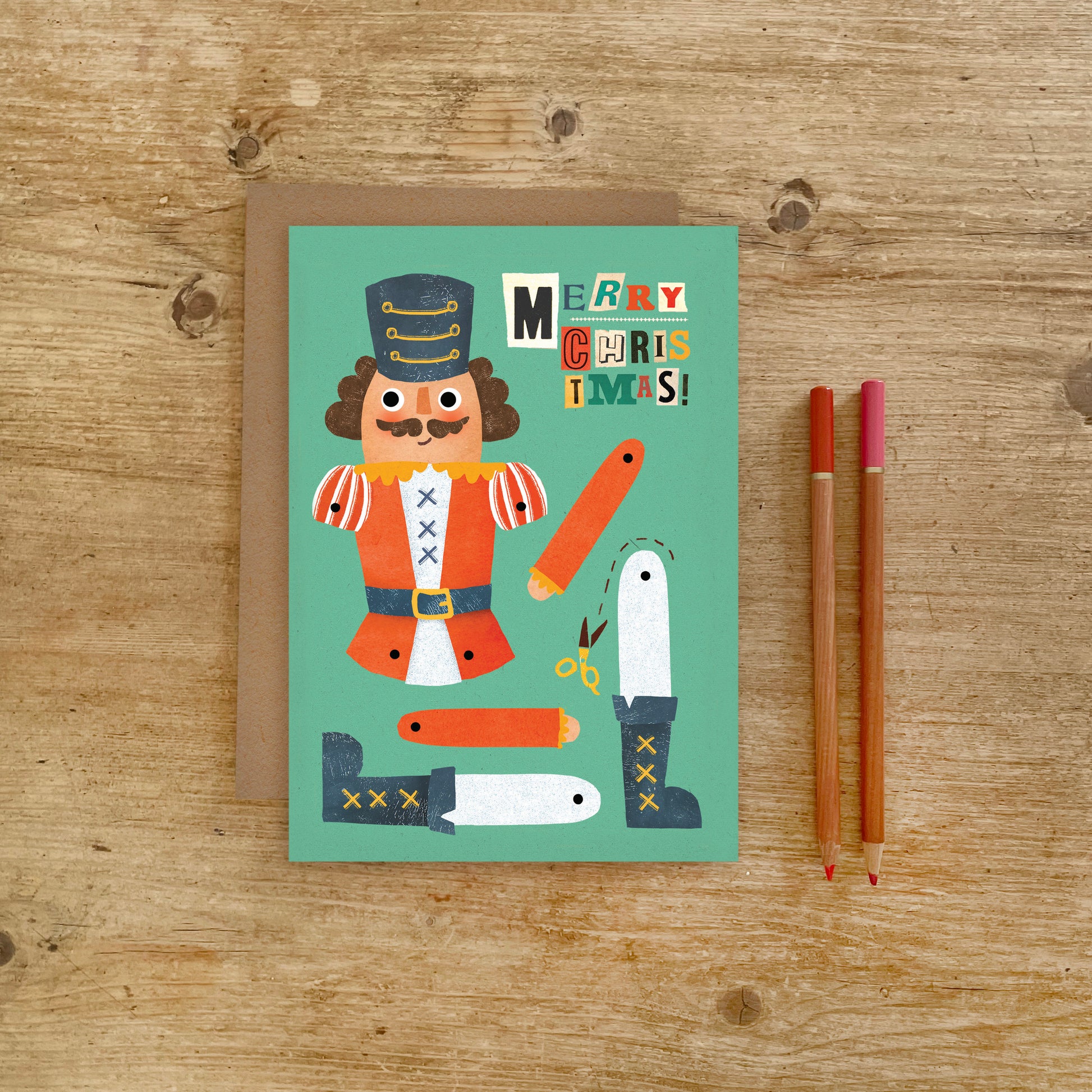 Nutcracker Split Pin Puppet A5 Greeting Card image 3